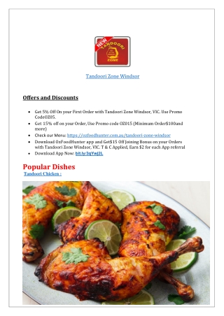 10% off - Tandoori Zone Windsor Indian Restaurant Menu,VIC