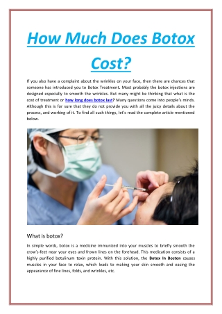 How Much Does Botox Cost