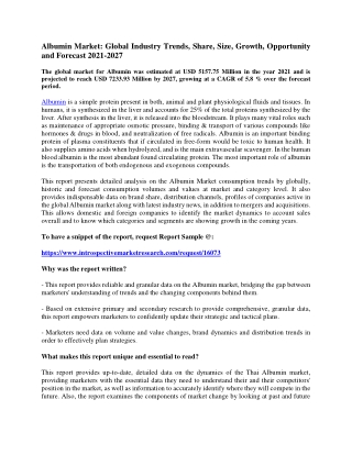 Albumin Market