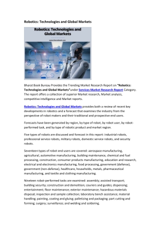 Robotics Technologies and Global Markets