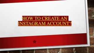 How to create an Instagram account ?