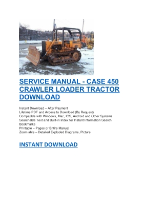 SERVICE MANUAL - CASE 450 CRAWLER LOADER TRACTOR