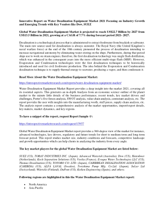 Global Water Desalination Equipment Market