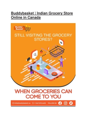 Buddybasket - Indian Grocery Store Online in Canada
