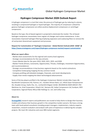 Hydrogen Compressor Market Forecasts to 2028