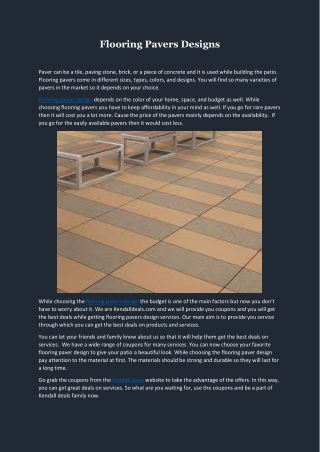 Flooring Pavers Designs