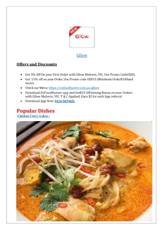 10% off - Gllow Taiwanese restaurant Malvern menu,VIC