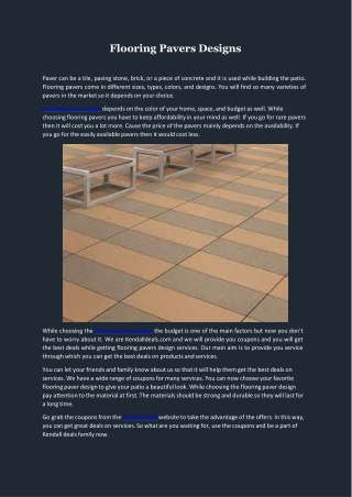 Flooring Pavers Designs