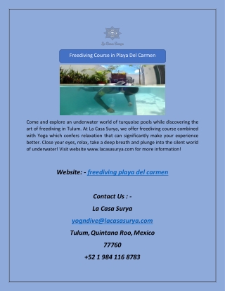 Freediving Course in Playa Del Carmen