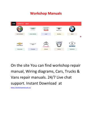 Workshop Manuals Doc 1