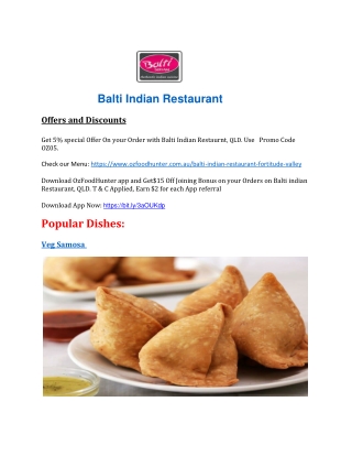 5% Off - Balti Indian Restaurant Takeaway Fortitude Valley, QLD