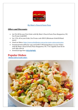 10% off - My Mate's Pizza & Pasta Pizza menu Shepparton,VIC