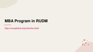 MBA Program in RUDM
