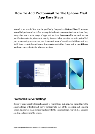 [Fix] Add Protonmail To The iPhone Mail App - Setup