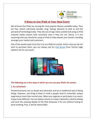 4 Ways to Use iPads at Your Next Event