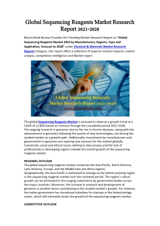 Global Sequencing Reagents Market Research Report 2021-2028