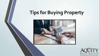 Tips For Buying Property