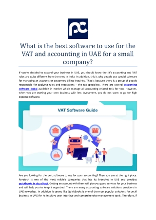 What is the best software to use for the VAT and accounting in UAE for a small company