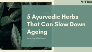 5 Ayurvedic Herbs That Can Slow Down Ageing