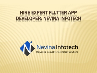 Hire Expert Flutter App Developer: Nevina Infotech