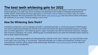 The best teeth whitening gels for 2022