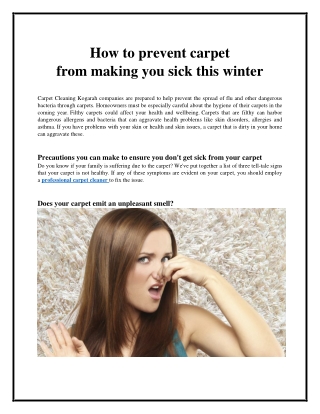 How to Prevent Carpet from making you Sick this Winter