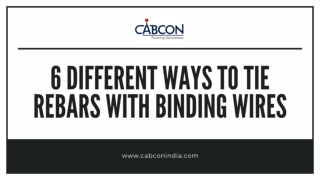 6 Different Ways to Tie Rebars with Binding Wires