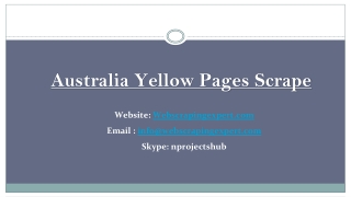 Australia Yellow Pages Scrape