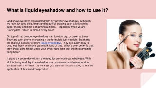 What is liquid eyeshadow and how to use it