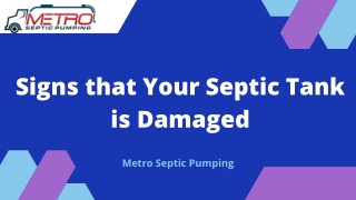 Signs that your septic tank is damaged