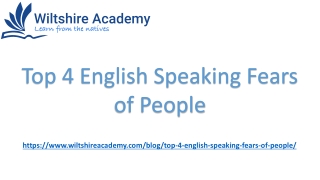 Top 4 English Speaking Fears of People