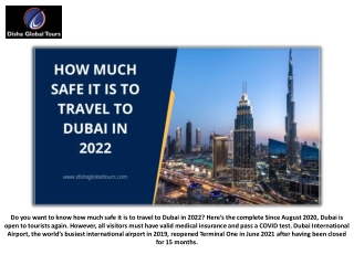 How Much Safe it is to Travel to Dubai in 2022