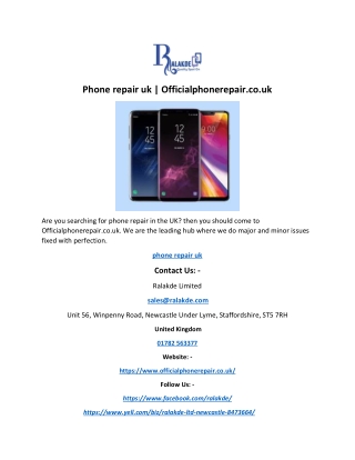 Phone repair uk  | Officialphonerepair.co.uk