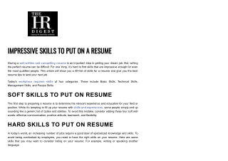 What are the most important work skills to include on a resume?