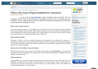 What is the scope of legal translation for a business