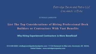 Get Composite Deck Builders For Building a Deck & Patio