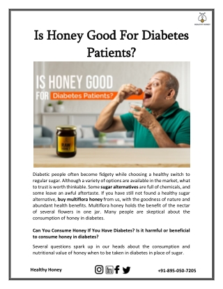 Is Honey Good For Diabetes Patients