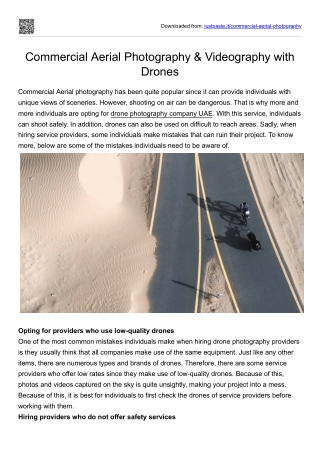 Commercial Aerial Photography & Videography with Drones