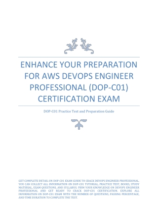 Enhance Your Preparation for AWS DevOps Engineer Professional (DOP-C01) Cert