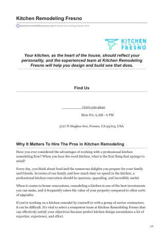 Kitchen Remodeling Fresno