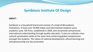 Symbiosis Institute of Design | Symbiosis Courses