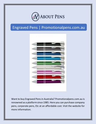 Engraved Pens | Promotionalpens.com.au