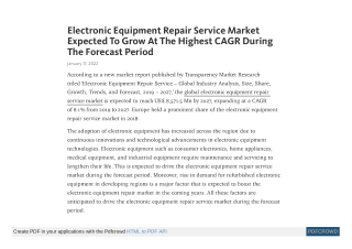 Electronic Equipment Repair Service Market to reach US$ 8,571.5 Mn by 2027