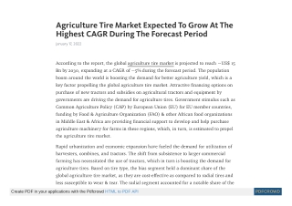 Agriculture Tire Market to Reach Valuation of US$ 15 Bn by 2030