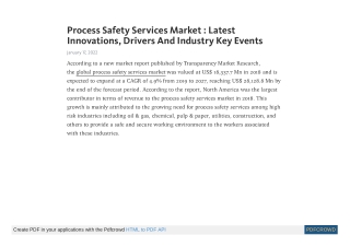 Process Safety Services Market Worth US$ 28,128.8 Mn by 2027