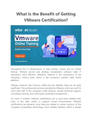 What Is the Benefit of Getting VMware Certification?