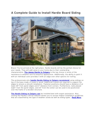 A Complete Guide to Install Hardie Board Siding