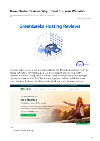 GreenGeeks Reviews Why It Best For Your Website?