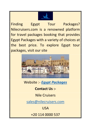 Egypt Packages Nilecruisers