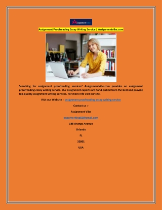 Assignment Proofreading Essay Writing Service